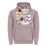 Vintage Zinc music class seamless pattern Vintage Hoodie - BundleAndBundleShop