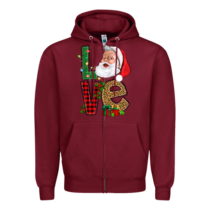 Love With Santa Portrait Zipper Hoodie by BundleAndBundleShop | Teevron