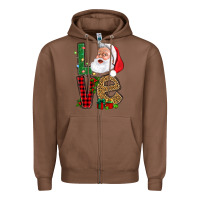 Chestnut Love With Santa Portrait Zipper Hoodie - BundleAndBundleShop