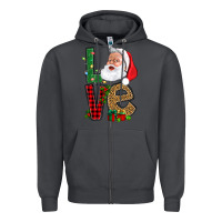 Smoke Love With Santa Portrait Zipper Hoodie - BundleAndBundleShop