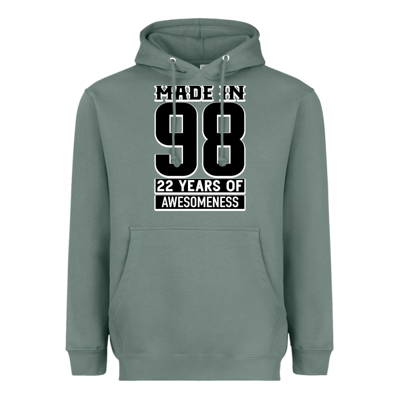 Made In 98 22 Years Of Awesomeness Heavyweight Hoodie by Bettercallsaul | Teevron