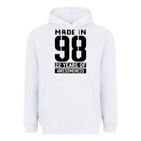 White Made in 98 22 Years Of Awesomeness Heavyweight Hoodie - Bettercallsaul