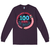 Plum happy 100 days of school Long Sleeve Tee - MaliasSmallBusiness