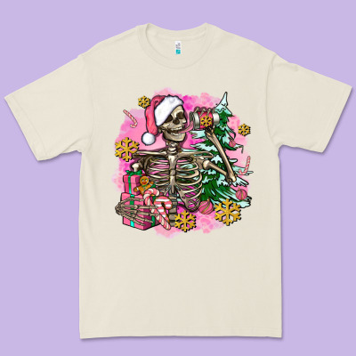 Pink Coffee Gifts Christmas Skeleton Coffee Premium Tee Designed By Adodesignshop