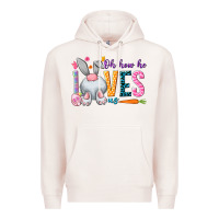 Pale Pink Oh how he loves us Premium Hoodie - NancyCooperArtShop