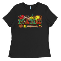 Black mama softball Ladies Tee - Zillion Design Studio