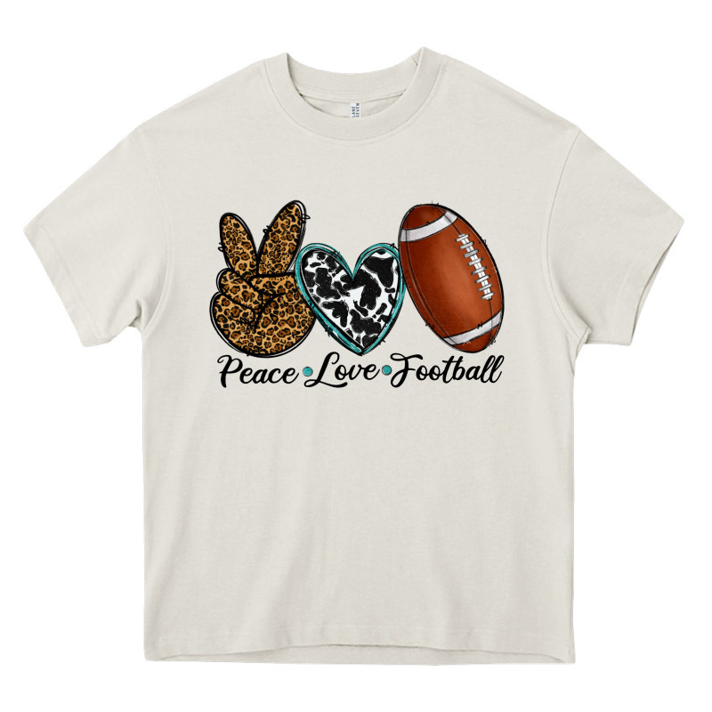 Peace Love Football Heavy Core Tee by RanaPortraitStore | Teevron
