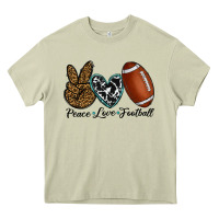 Mossy peace love football Heavy Core Tee - RanaPortraitStore