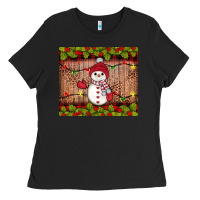 Black snowman Christmas Ladies Tee - JahusDesignShop