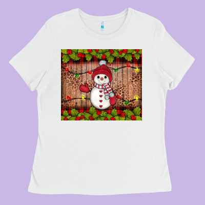 Snowman Christmas Ladies Tee Designed By Jahusdesignshop