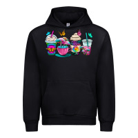 Black tie dye coffee cups Urban Hoodie - OliviaCreatesArt