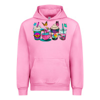 Fuchsia Pink tie dye coffee cups Urban Hoodie - OliviaCreatesArt