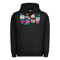 Pigment Black tie dye coffee cups Urban Hoodie - OliviaCreatesArt