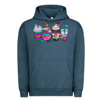 Pigment Midnight Navy tie dye coffee cups Urban Hoodie - OliviaCreatesArt