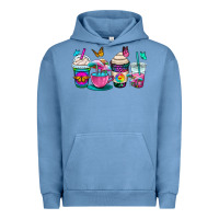 Pigment Pebble Blue tie dye coffee cups Urban Hoodie - OliviaCreatesArt