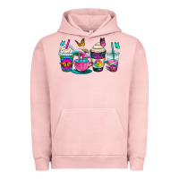 Pigment Salmon tie dye coffee cups Urban Hoodie - OliviaCreatesArt