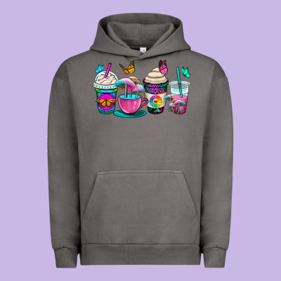 Tie Dye Coffee Cups Urban Hoodie Designed By Oliviacreatesart
