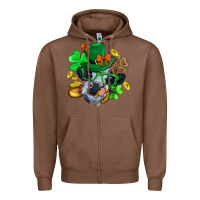 Chestnut St. Patrick Cow Clover Zipper Hoodie - BundleAndBundleShop