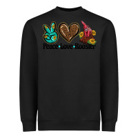 Black peace love rooster Heavyweight Sweatshirt - BarkalooDesign