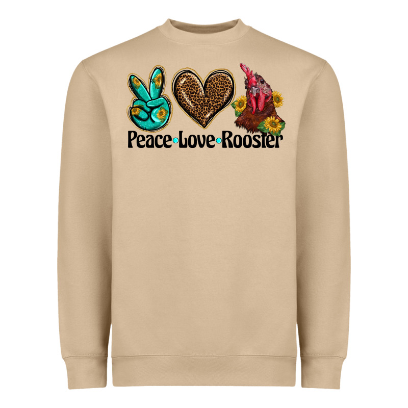 Peace Love Rooster Heavyweight Sweatshirt by BarkalooDesign | Teevron