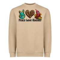 Mushroom peace love rooster Heavyweight Sweatshirt - BarkalooDesign