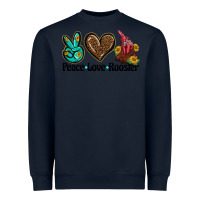 Navy peace love rooster Heavyweight Sweatshirt - BarkalooDesign