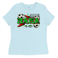 Baby Blue mama soccer Ladies Tee - Zillion Design Studio