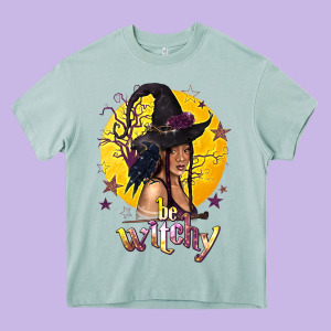 Be Witchy Black Witch Heavy Core Tee Designed By Texasbilliewilder