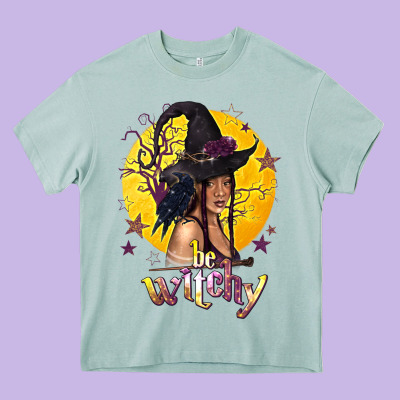Be Witchy Black Witch Heavy Core Tee Designed By Texasbilliewilder