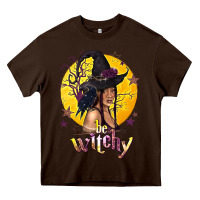 Chocolate Brown Be Witchy Black Witch Heavy Core Tee - texasbilliewilder