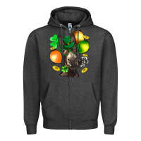 Charcoal Heather St. Patricks Clovers With Donkey Zipper Hoodie - BundleAndBundleShop