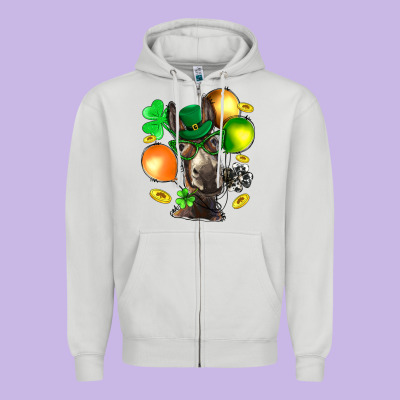 St. Patricks Clovers With Donkey Zipper Hoodie Designed By Bundleandbundleshop