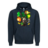 Navy St. Patricks Clovers With Donkey Zipper Hoodie - BundleAndBundleShop