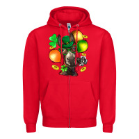 Red St. Patricks Clovers With Donkey Zipper Hoodie - BundleAndBundleShop