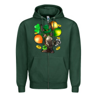 Sports Green St. Patricks Clovers With Donkey Zipper Hoodie - BundleAndBundleShop