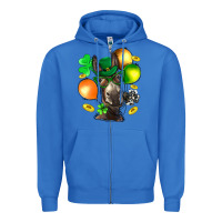 True Royal St. Patricks Clovers With Donkey Zipper Hoodie - BundleAndBundleShop