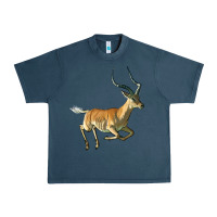 Midnight Navy Impala Antelope Illustrations Urban Heavy Tee - LillyAllenDesigns