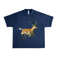 Navy Impala Antelope Illustrations Urban Heavy Tee - LillyAllenDesigns
