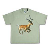 Oil Green Impala Antelope Illustrations Urban Heavy Tee - LillyAllenDesigns