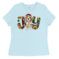 Baby Blue beagle christmas joy Ladies Tee - RanaPortraitStore