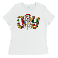 White beagle christmas joy Ladies Tee - RanaPortraitStore