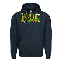 Navy St. Patrick's Day love dog paw Zipper Hoodie - BundleAndBundleShop