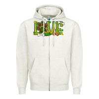 Oatmeal Heather St. Patrick's Day love dog paw Zipper Hoodie - BundleAndBundleShop