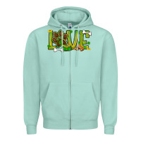 Seafoam St. Patrick's Day love dog paw Zipper Hoodie - BundleAndBundleShop