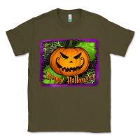 Army Green Happy Halloween Pumpkin Classic Tee - Jasminsmagicworld