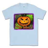 Dusty Blue Happy Halloween Pumpkin Classic Tee - Jasminsmagicworld