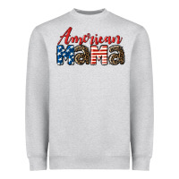 Heather Grey Western American Mama Heavyweight Sweatshirt - LillyAllenDesigns