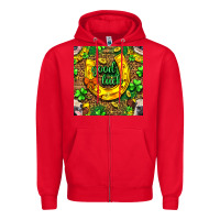 Red St. Patricks good luck with cow digital paper Zipper Hoodie - BundleAndBundleShop