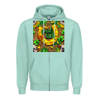 Seafoam St. Patricks good luck with cow digital paper Zipper Hoodie - BundleAndBundleShop