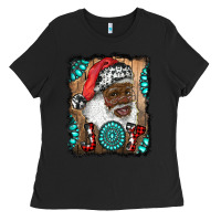Black african american santa joy Ladies Tee - RanaPortraitStore